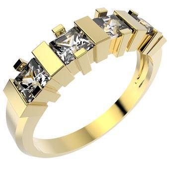 10052 18K Gold Layered Clear CZ Ring