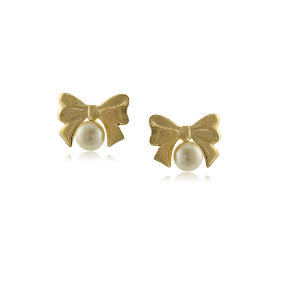 10106R 18K Gold Layered Earring Pearl