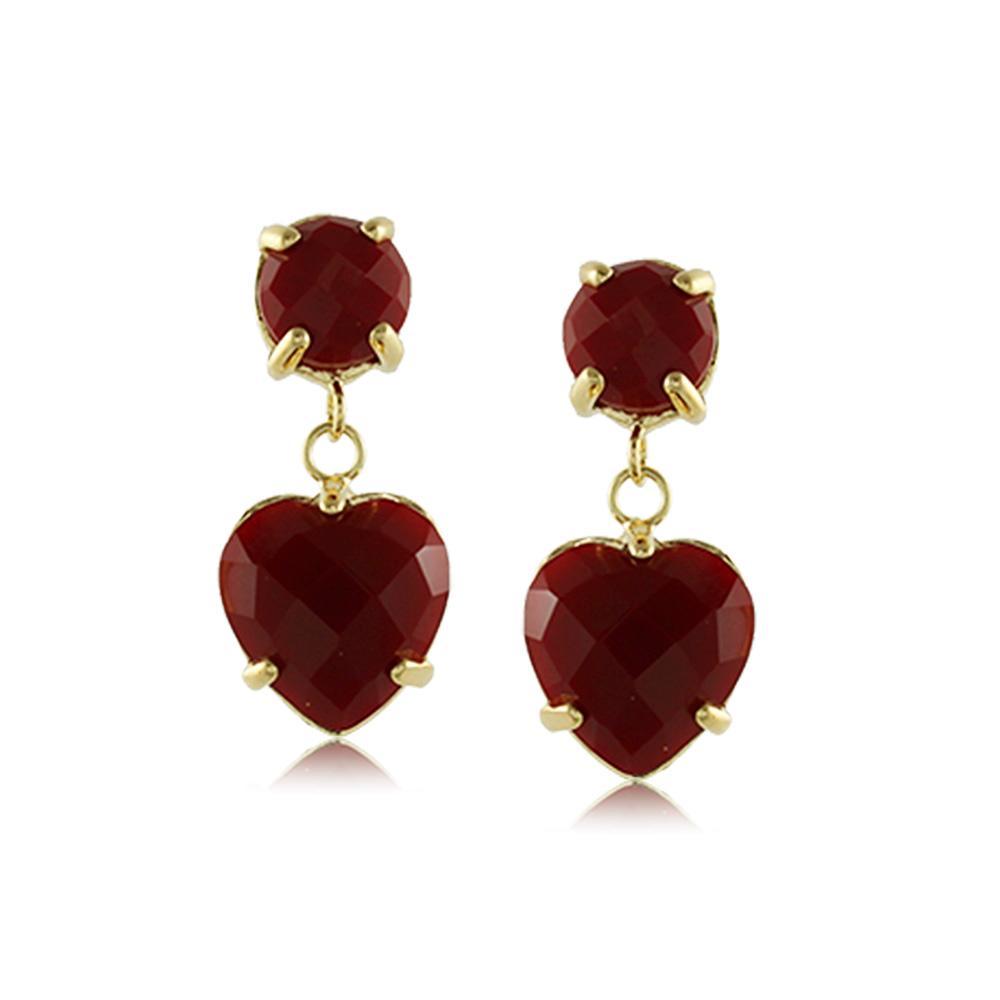 10411R 18K Gold Layered Earring Red