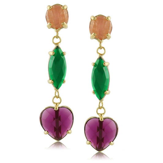 10566R -Earring Purple/Green/Red