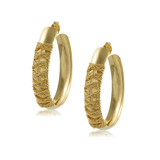 10740R 18K Gold Layered Hoop Earring