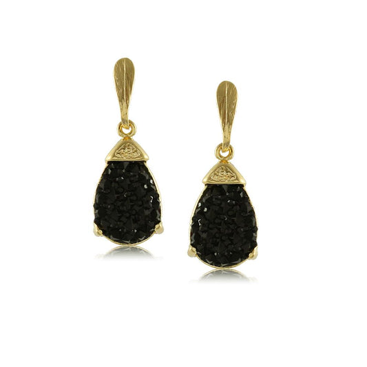 10790R 18K Gold Layered Earring Black