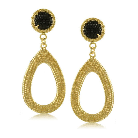 10791R 18K Gold Layered Earring Black