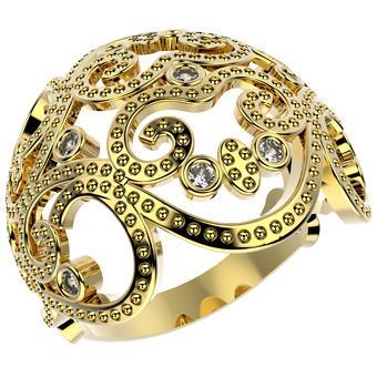 12287 18K Gold Layered CZ Women's Ring