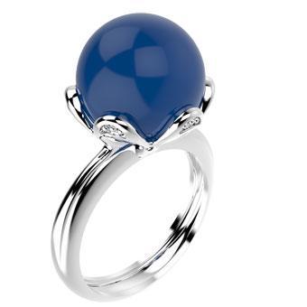 12674P Natural Stone 925 Silver Women's Ring
