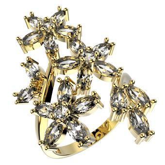 13019 18K Gold Layered CZ Women's Ring