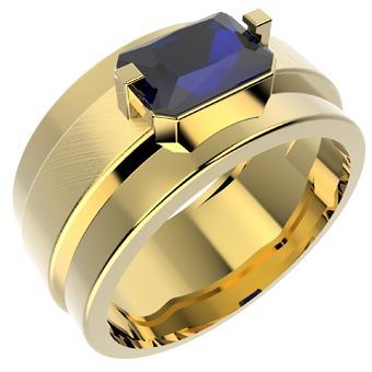 13787 18K Gold Layered CZ Men's Ring