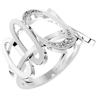 13807P CZ 925 Silver Women's Ring