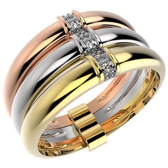 13872 18K Gold Layered CZ Ring