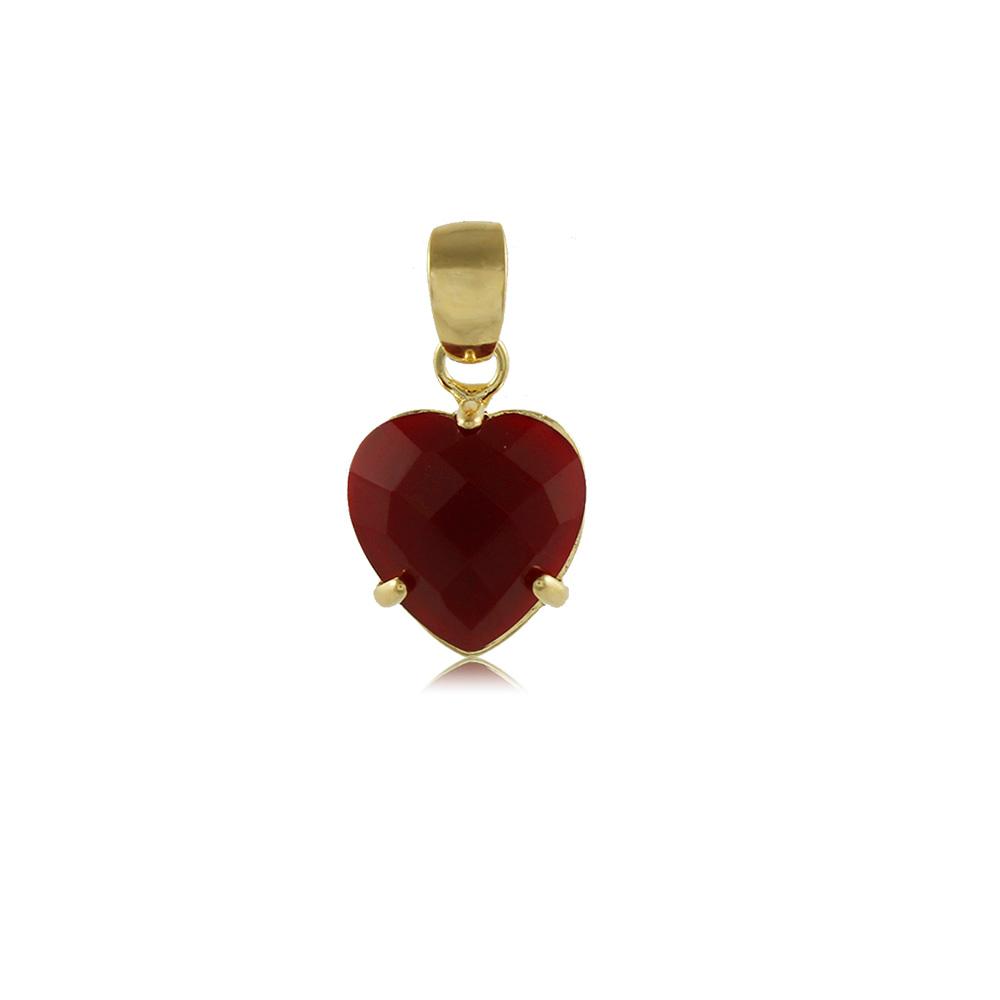 20075R 18K Gold Layered Pendant Red