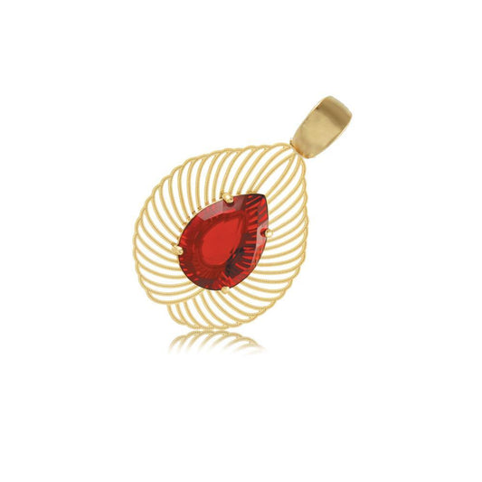 20172R 18K Gold Layered Pendant Ruby