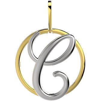 21288-C 18K Gold Layered Pendant Initial C