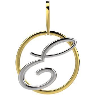 21288-E 18K Gold Layered Pendant Initial E