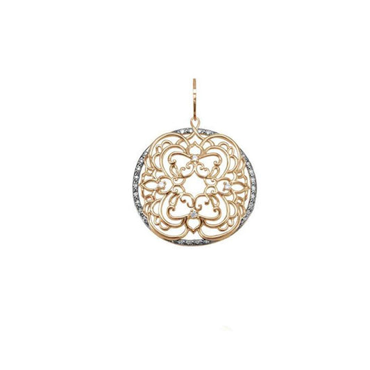 21489v 18K Gold Layered CZ Pendant