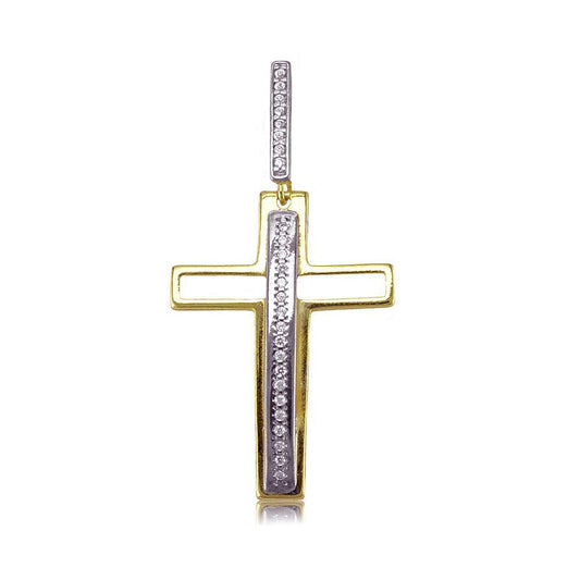 21539 18K Gold Layered CZ Religious Pendant