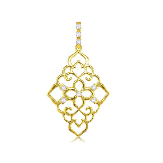 22251 18K Gold Layered CZ Pendant