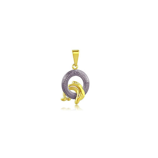 27145 18K Gold Layered 2 Tone Pendant