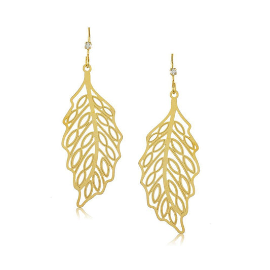 38194 18K Gold Layered -2 Tone Earring