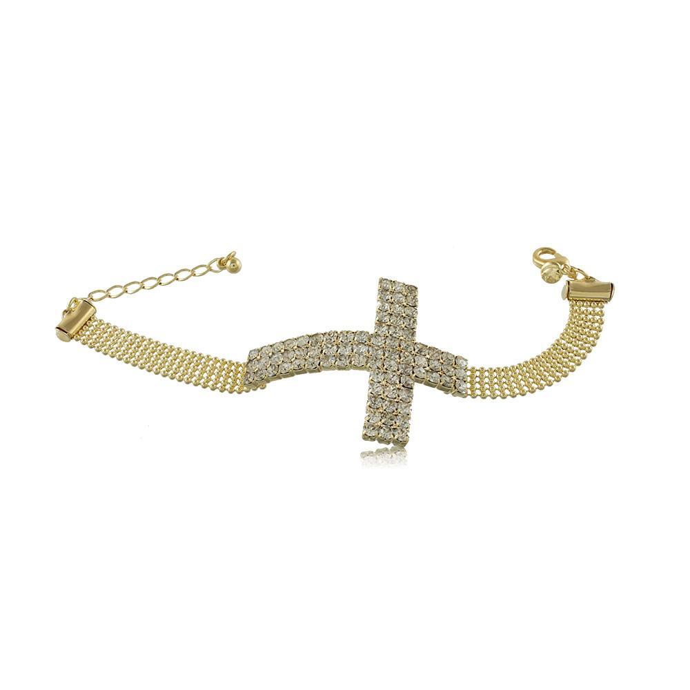 40001R 18K Gold Layered Religious Bracelet 18cm/7in