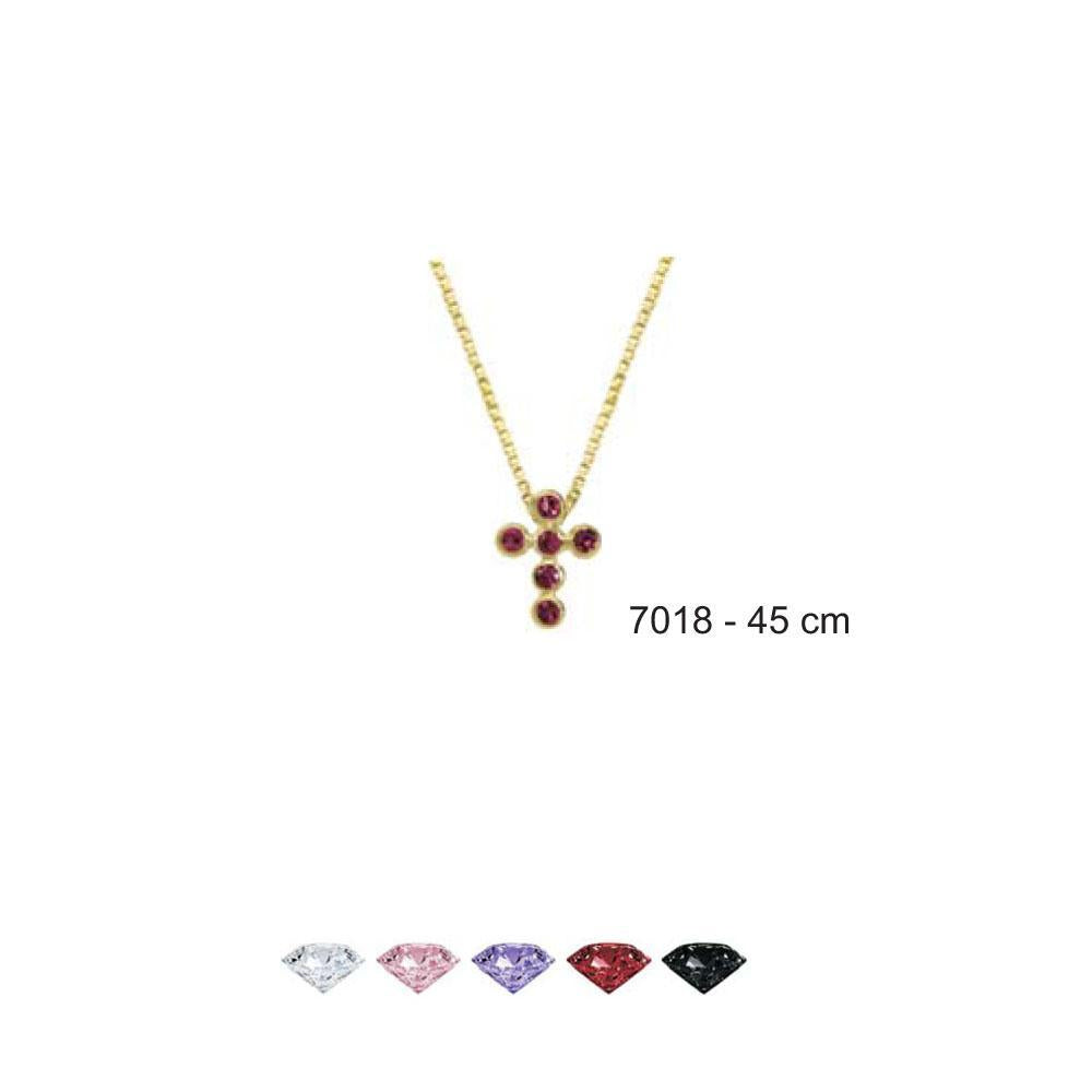 7018R 18K Gold Layered CZ Necklace 45cm/18in