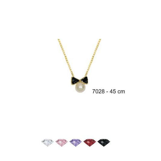 7028R 18K Gold Layered CZ Necklace 45cm/18in