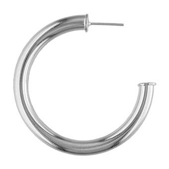 35278B White Gold Layered Hoop Earring